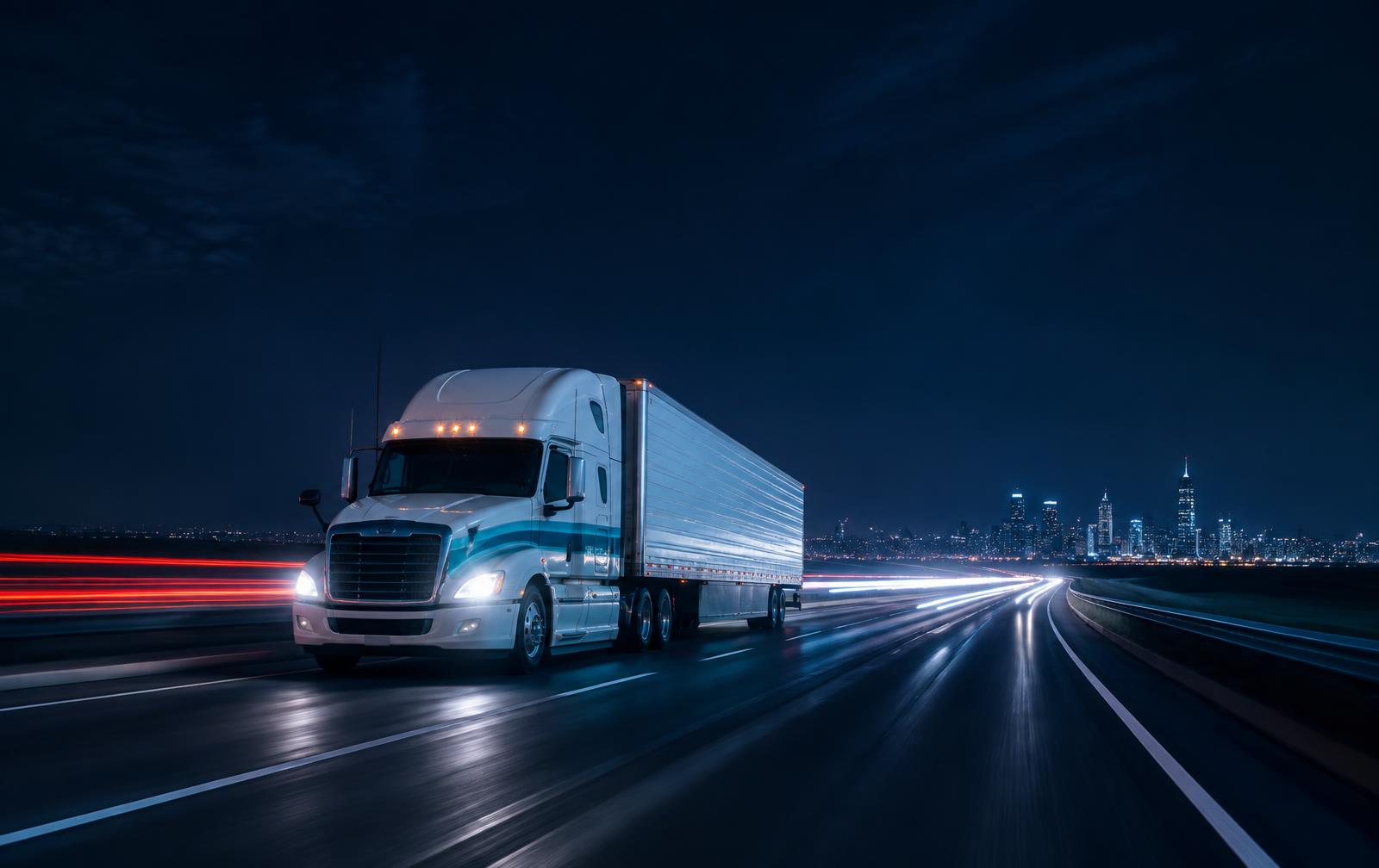 CONADA truck on the highway at night